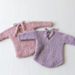 Boucle Newborn Crochet Romper and Girl Headband, Newborn Knit Outfit Girl, Newborn Girl Coming Home Outfit Crochet, Newborn Photography prop