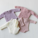 Boucle Newborn Crochet Romper and Girl Headband, Newborn Knit Outfit Girl, Newborn Girl Coming Home Outfit Crochet, Newborn Photography prop