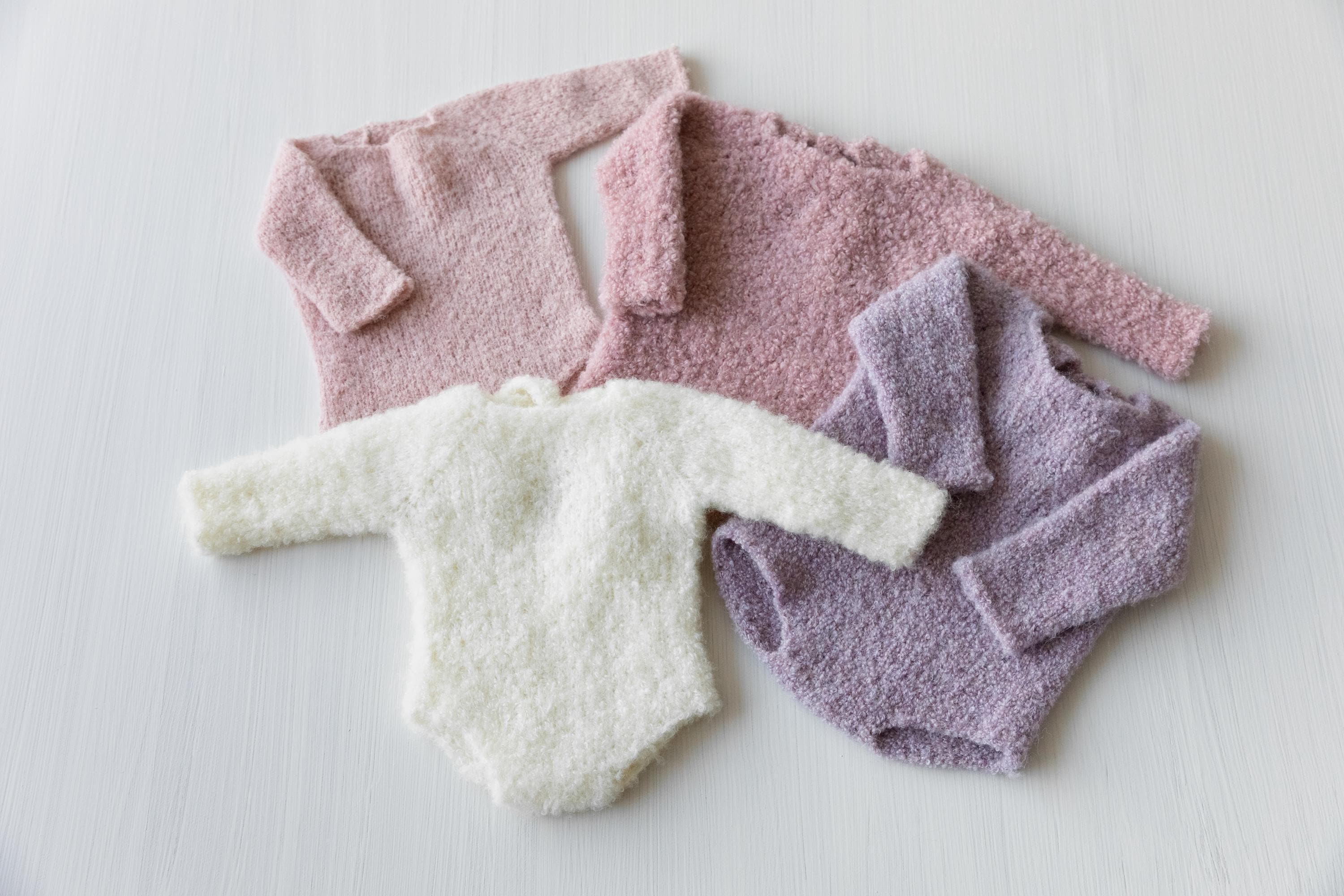 Boucle Newborn Crochet Romper and Girl Headband, Newborn Knit Outfit Girl, Newborn Girl Coming Home Outfit Crochet, Newborn Photography prop