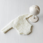 Boucle Newborn Crochet Romper and Girl Headband, Newborn Knit Outfit Girl, Newborn Girl Coming Home Outfit Crochet, Newborn Photography prop