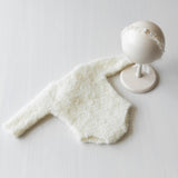 Boucle Newborn Crochet Romper and Girl Headband, Newborn Knit Outfit Girl, Newborn Girl Coming Home Outfit Crochet, Newborn Photography prop