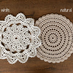 Handmade round macrame layer — soft cotton, boho-chic newborn photography prop for baskets, blankets, or layered backdrops.