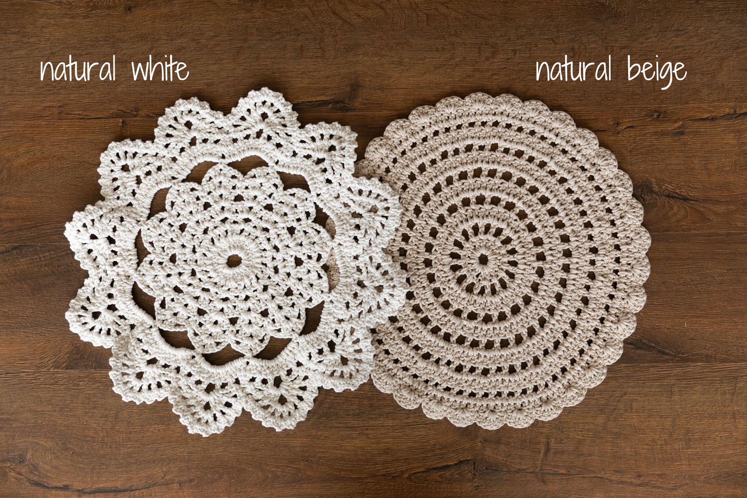 Handmade round macrame layer — soft cotton, boho-chic newborn photography prop for baskets, blankets, or layered backdrops.