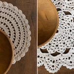 Handmade round macrame layer — soft cotton, boho-chic newborn photography prop for baskets, blankets, or layered backdrops.