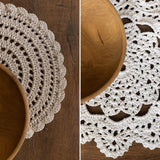 Handmade round macrame layer — soft cotton, boho-chic newborn photography prop for baskets, blankets, or layered backdrops.