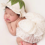 Baby Flower Felt Hat, Flower Newborn Merino Wool Felted Rug Set with Felted Hat for Girl, Newborn Photography props,Newborn Felted Props Set