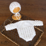 Newborn Knit Romper with Bonnet, Newborn Knitted Romper, Newborn Knitted Outfit Girl, Newborn Photography props, Newborn Coming Home Outfit