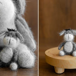 Baby Crochet Teddy Bear Birthday Gift Cartoon Characters, Newborn Photography props, Newborn Knitted Teddy Bear Toy, Baby Donkey Cartoon Toy