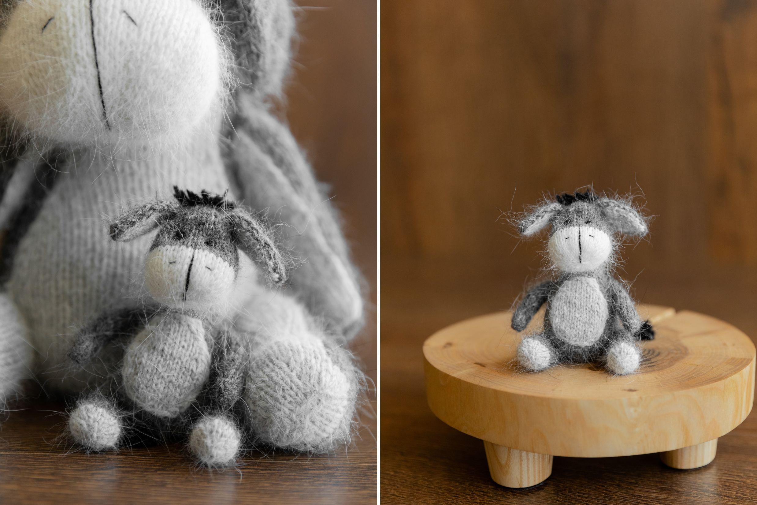 Baby Crochet Teddy Bear Birthday Gift Cartoon Characters, Newborn Photography props, Newborn Knitted Teddy Bear Toy, Baby Donkey Cartoon Toy