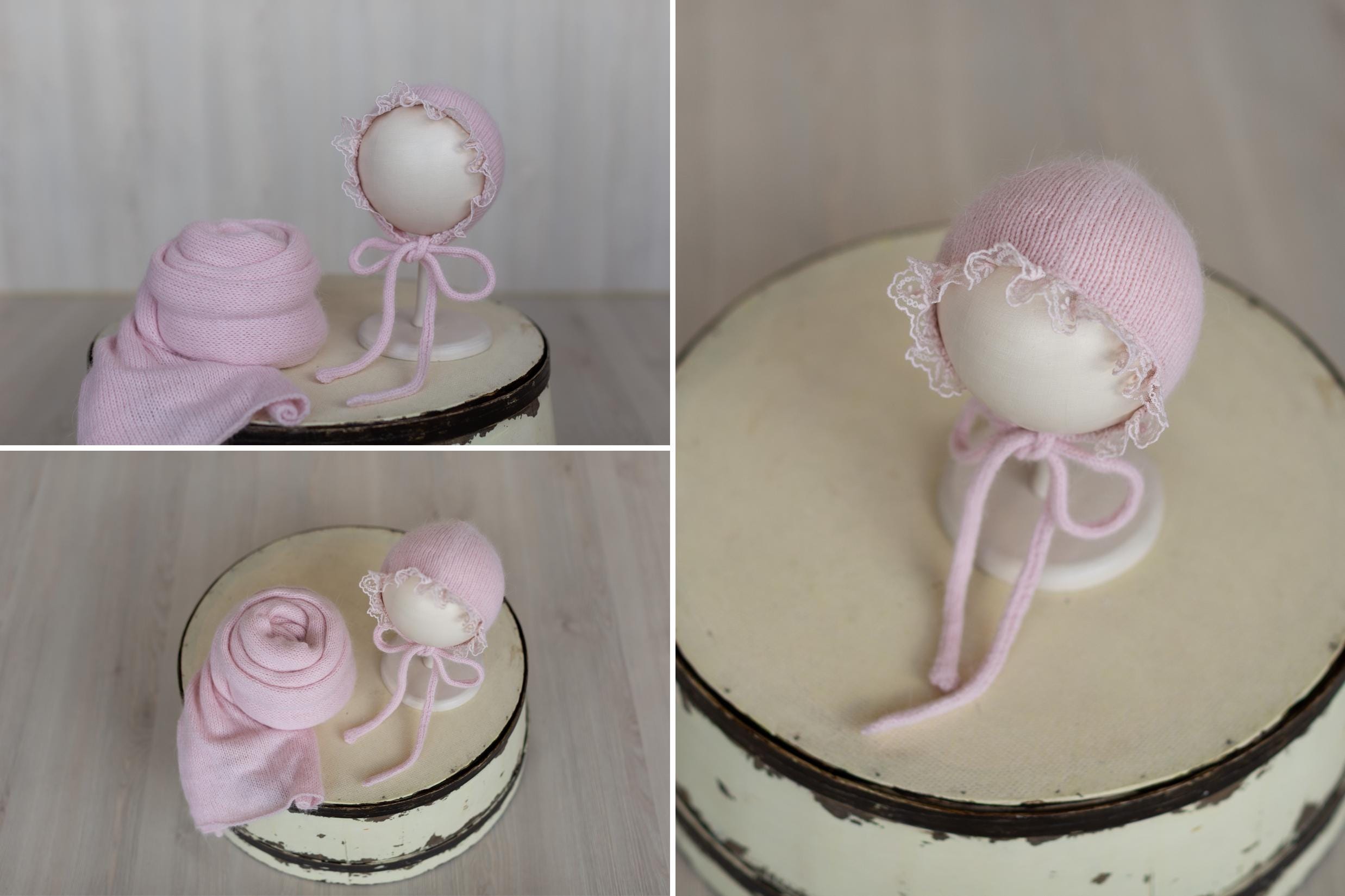 Newborn Knit Bonnet and Wrap for Newborn Photography Prop, Baby Crochet Bonnet, Newborn Girl Coming Home Outfit Newborn, New Baby Gift Girl