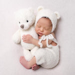 Newborn Knit Boucle Overall, Newborn Knit Teddy Bear Outfit, Newborn Knitted Outfit, Newborn Bear Hat Boucle, Newborn Photography Props Set