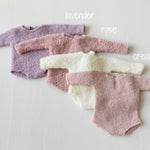 Boucle Newborn Crochet Romper and Girl Headband, Newborn Knit Outfit Girl, Newborn Girl Coming Home Outfit Crochet, Newborn Photography prop