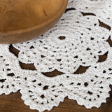 Handmade round macrame layer — soft cotton, boho-chic newborn photography prop for baskets, blankets, or layered backdrops.