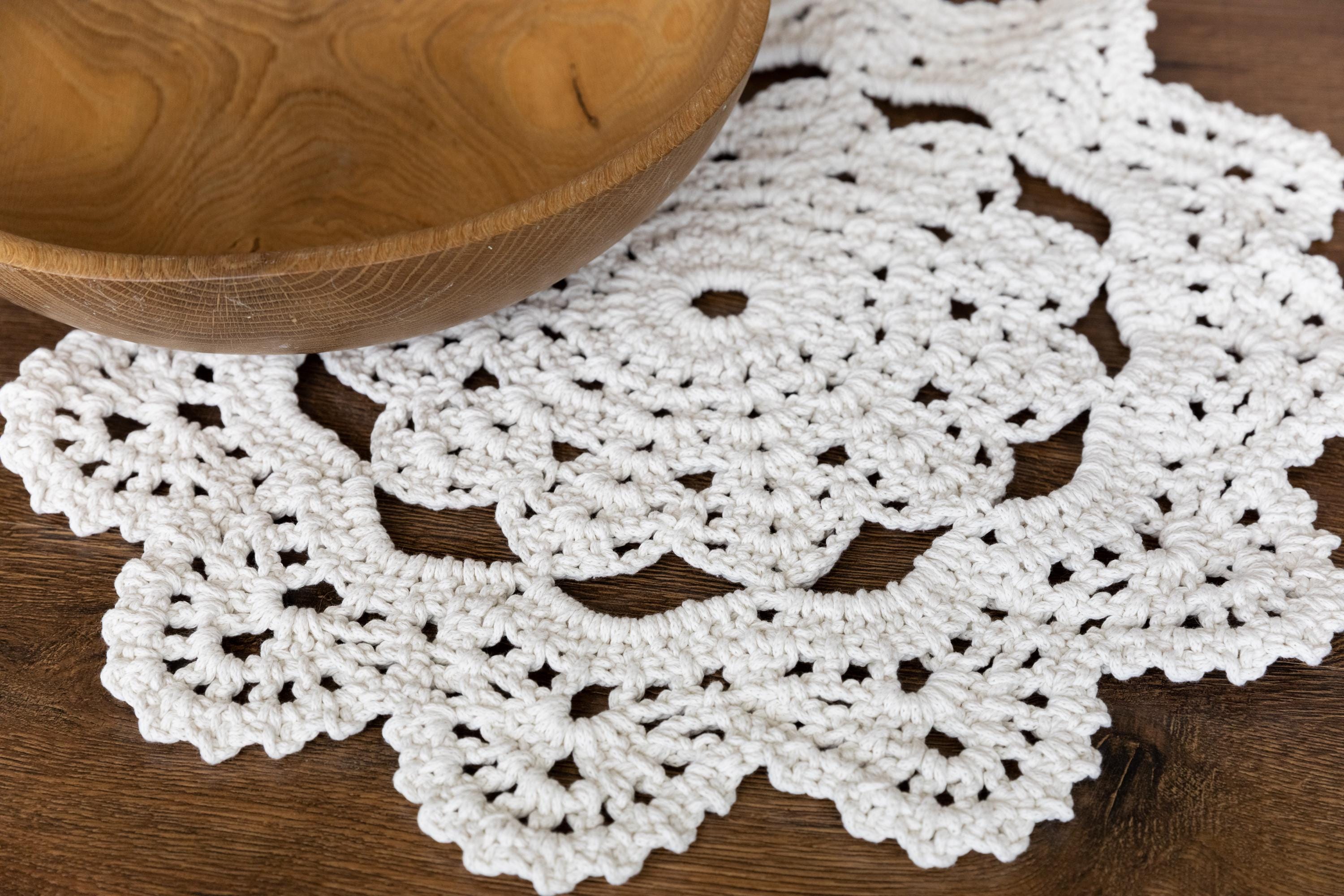 Handmade round macrame layer — soft cotton, boho-chic newborn photography prop for baskets, blankets, or layered backdrops.