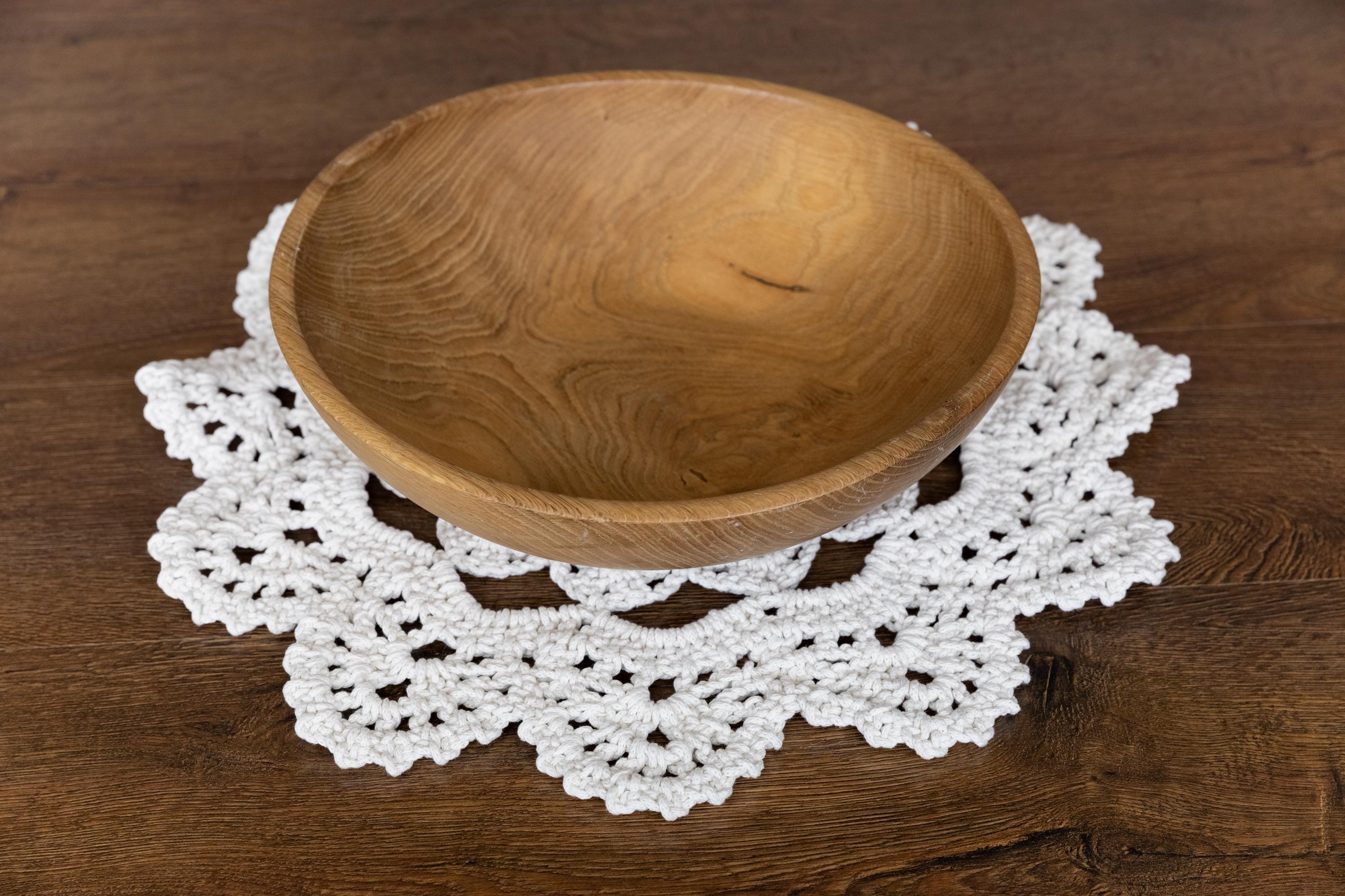 Handmade round macrame layer — soft cotton, boho-chic newborn photography prop for baskets, blankets, or layered backdrops.