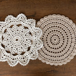 Handmade round macrame layer — soft cotton, boho-chic newborn photography prop for baskets, blankets, or layered backdrops.