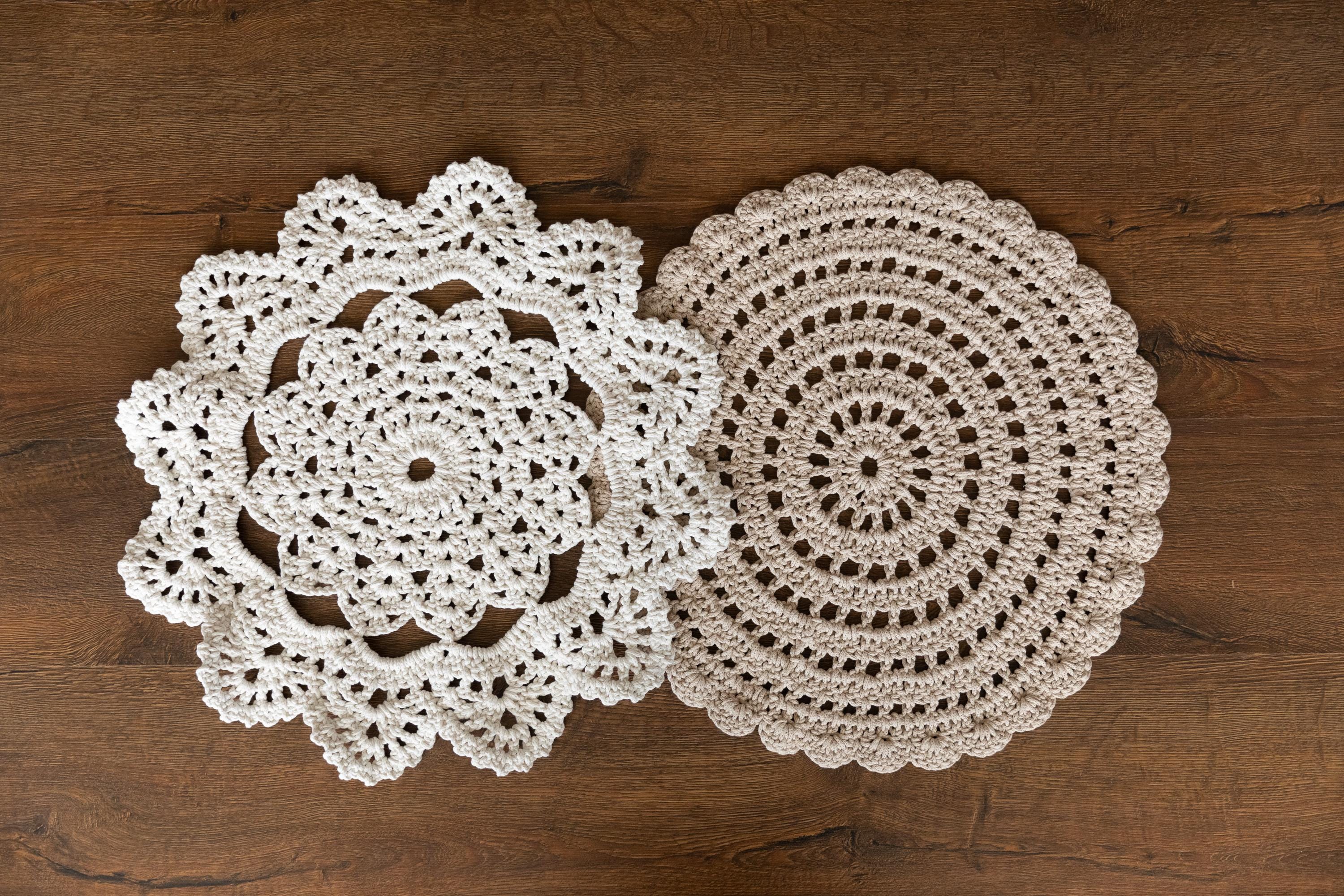 Handmade round macrame layer — soft cotton, boho-chic newborn photography prop for baskets, blankets, or layered backdrops.