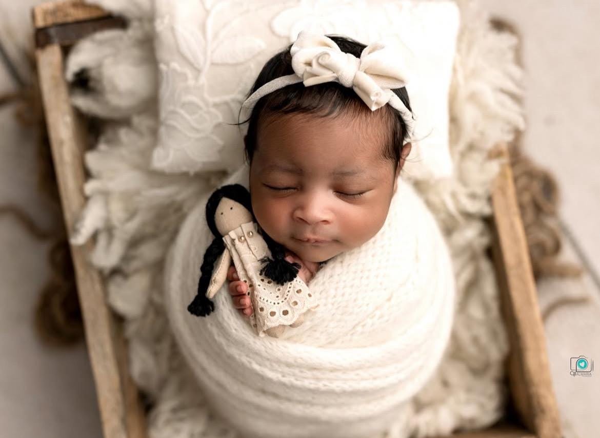 Newborn Girl Small Doll Toy, Fabric Doll for Baby, Fabric Dolls Handmade, Newborn Photography Props, Sitters Photography Props