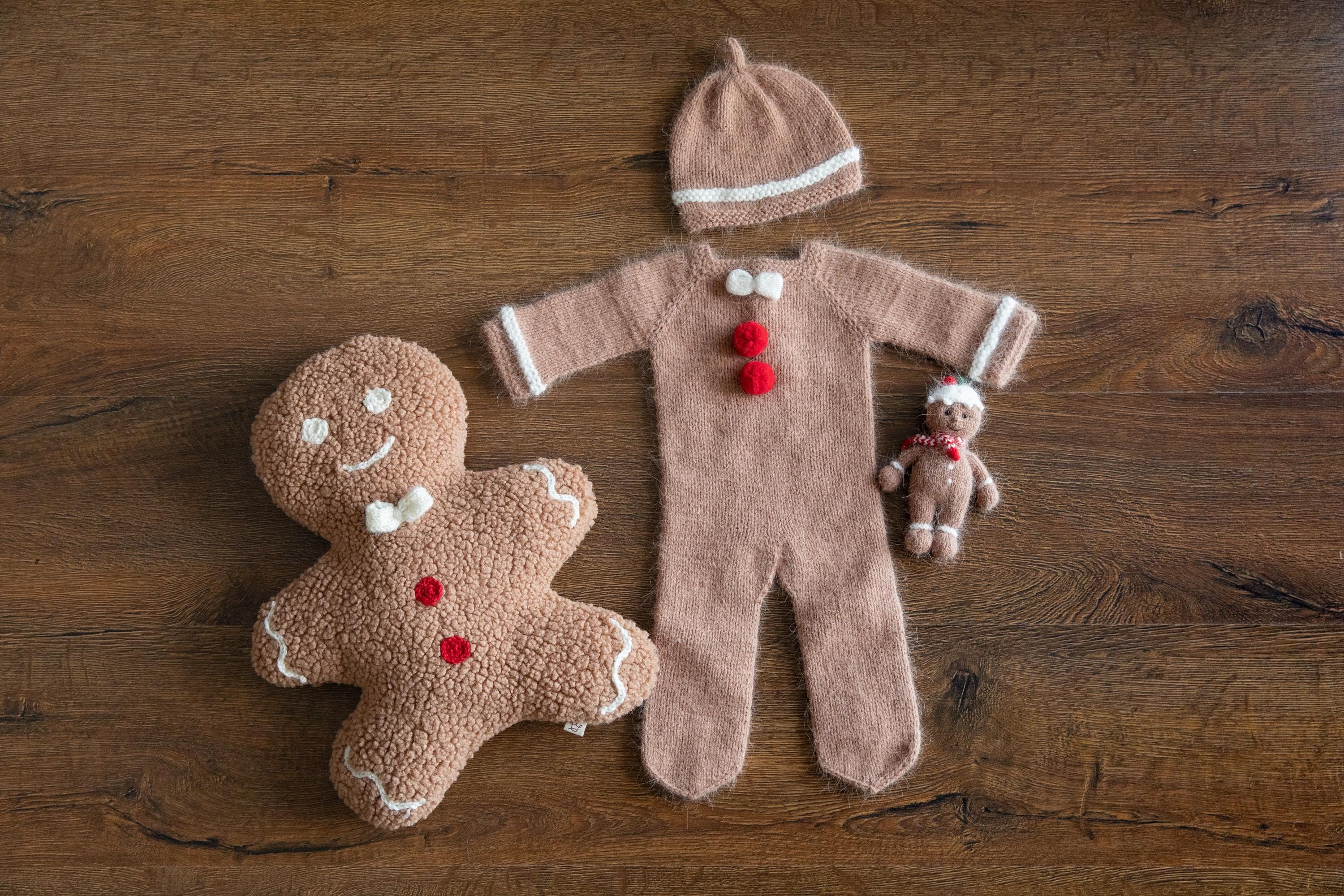 Christmas Gingerbread Outfit for Newborn Photography props, Baby Gingerbread Christmas Outfit, Newborn Coming Home Outfit Baby Christmas
