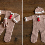 Christmas Gingerbread Outfit for Newborn Photography props, Baby Gingerbread Christmas Outfit, Newborn Coming Home Outfit Baby Christmas