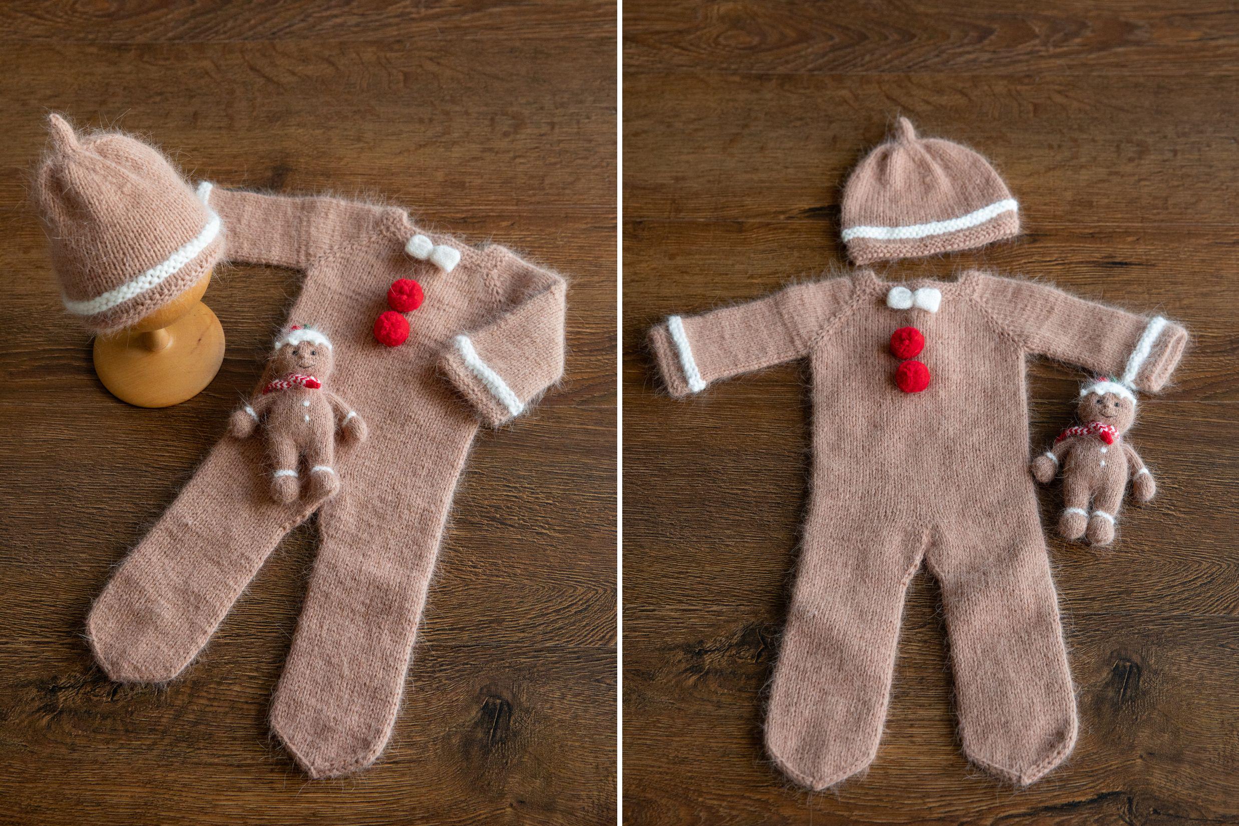 Christmas Gingerbread Outfit for Newborn Photography props, Baby Gingerbread Christmas Outfit, Newborn Coming Home Outfit Baby Christmas