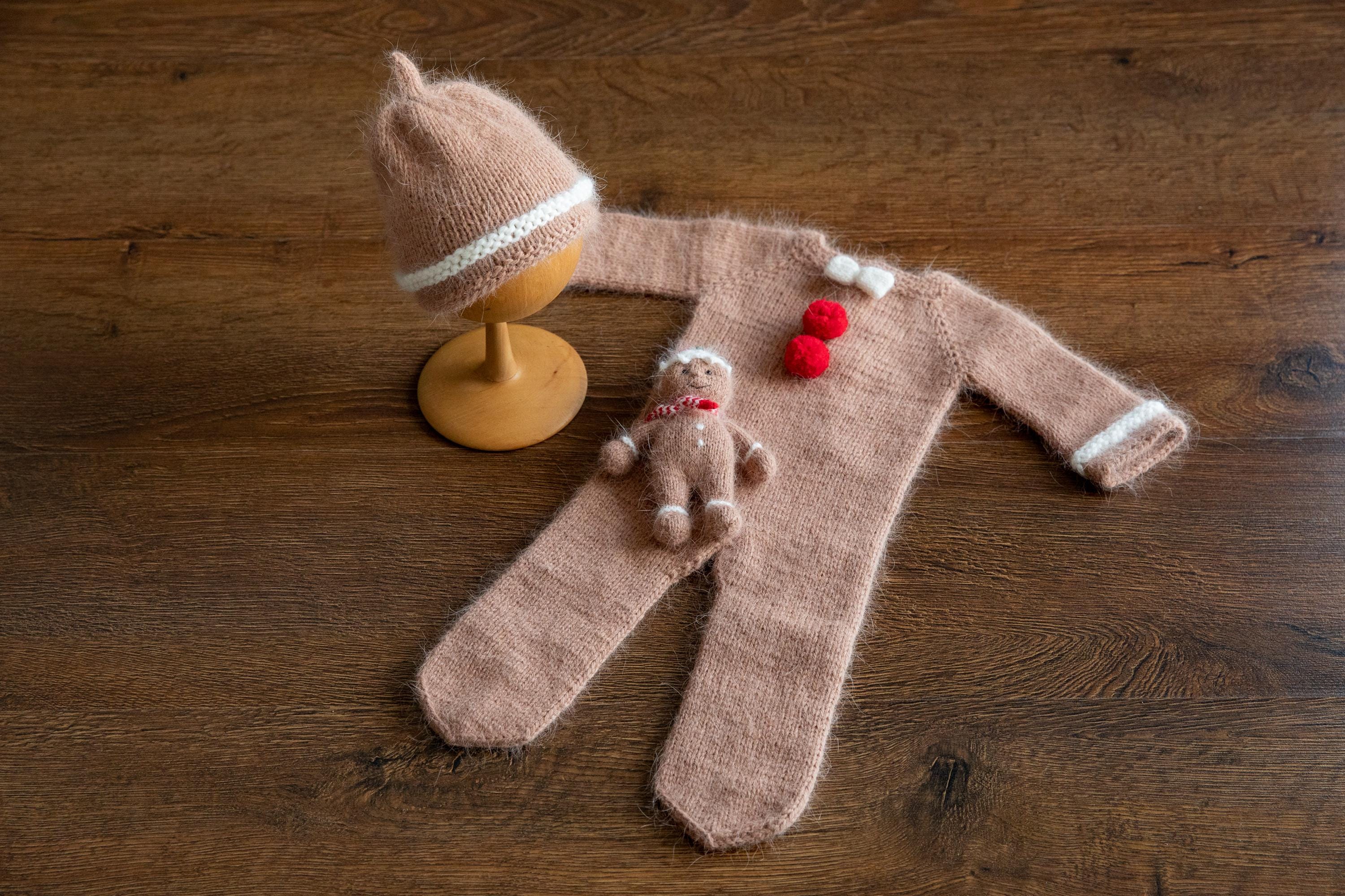 Christmas Gingerbread Outfit for Newborn Photography props, Baby Gingerbread Christmas Outfit, Newborn Coming Home Outfit Baby Christmas