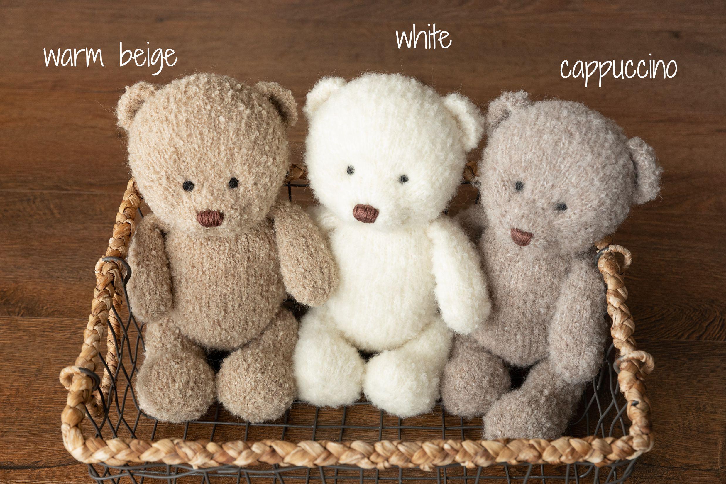 Boucle Knitted Teddy Bear Toy for Newborn Photography Prop, Newborn Knitted Teddy Bear Toy, Big Teddy Bear Toy for Baby, Newborn Bear Props