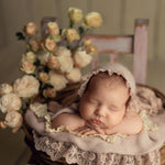 Newborn Knit Bonnet and Wrap for Newborn Photography Prop, Baby Crochet Bonnet, Newborn Girl Coming Home Outfit Newborn, New Baby Gift Girl