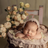 Newborn Knit Bonnet and Wrap for Newborn Photography Prop, Baby Crochet Bonnet, Newborn Girl Coming Home Outfit Newborn, New Baby Gift Girl