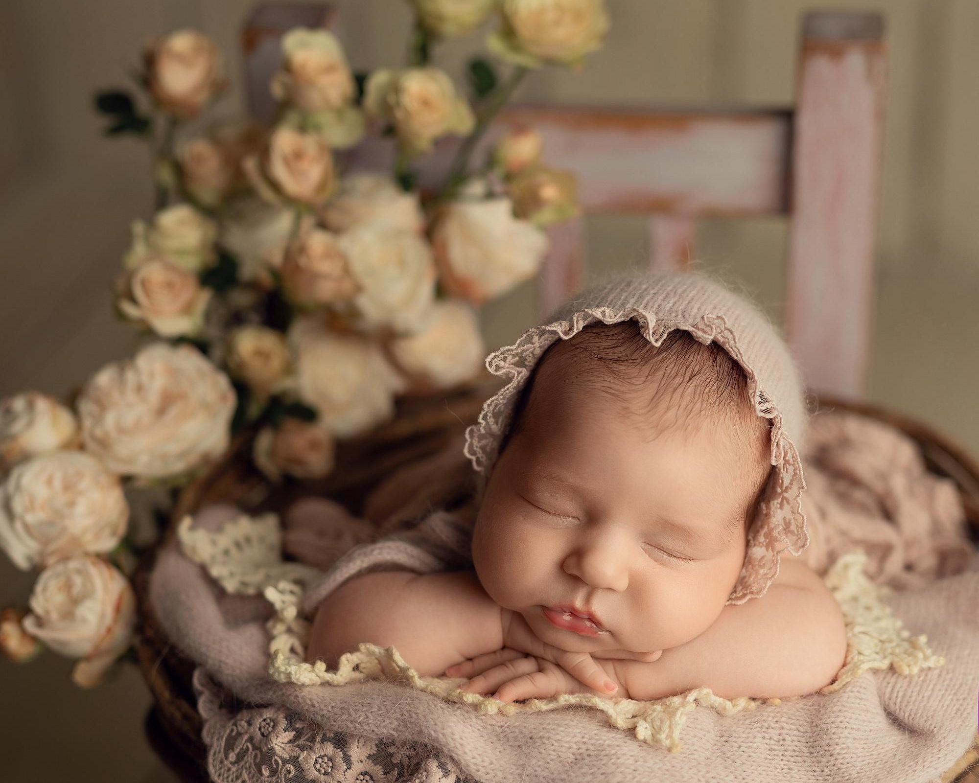 Newborn Knit Bonnet and Wrap for Newborn Photography Prop, Baby Crochet Bonnet, Newborn Girl Coming Home Outfit Newborn, New Baby Gift Girl