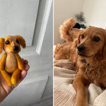 Small Felted Dog Toy for Photography, Custom Pet Figure, Felted Animals Toy,Felt Stuffed Dog, Puppy First Birthday,Newborn photography props