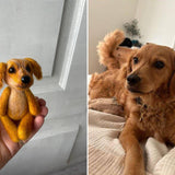 Small Felted Dog Toy for Photography, Custom Pet Figure, Felted Animals Toy,Felt Stuffed Dog, Puppy First Birthday,Newborn photography props