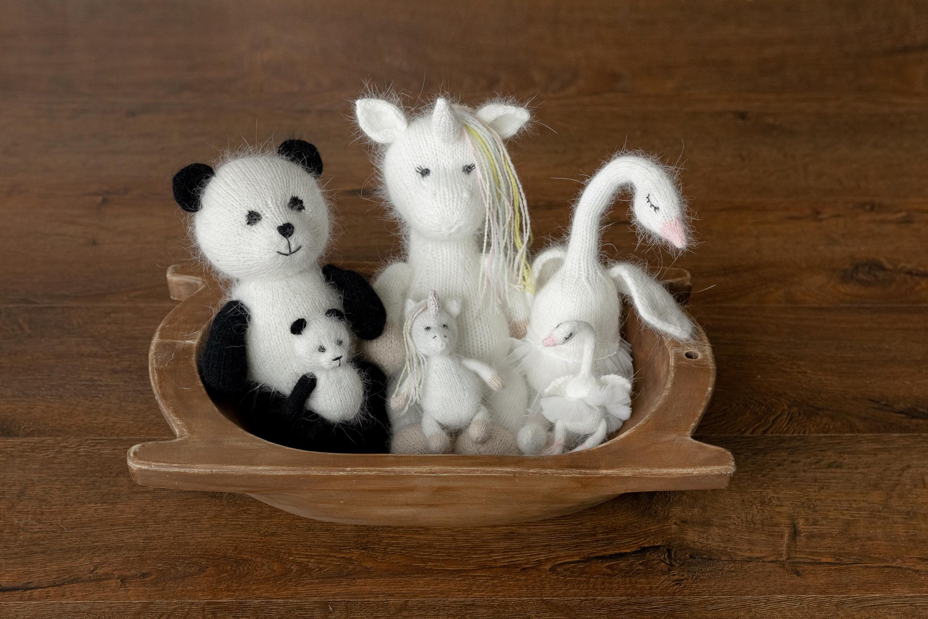 Baby Crochet Animal Toys Birthday Gift, Newborn Photography props, Baby Knitted Toys Baby Shower Gift, Newborn Unicorn Toy, White Swan Toy