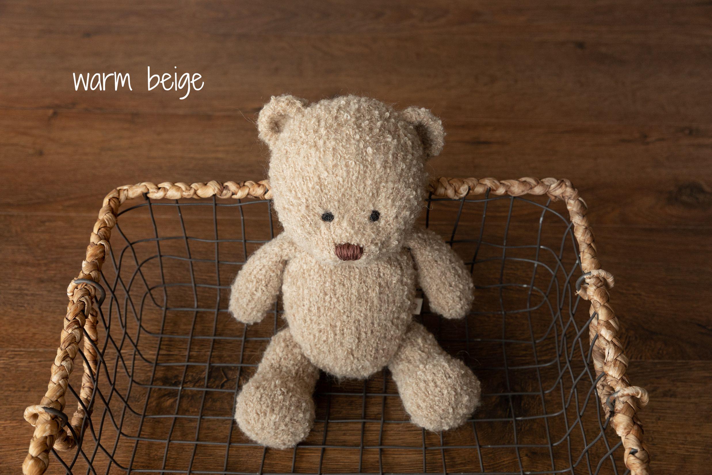 Boucle Knitted Teddy Bear Toy for Newborn Photography Prop, Newborn Knitted Teddy Bear Toy, Big Teddy Bear Toy for Baby, Newborn Bear Props