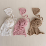 Newborn Bonnet and Wrap, Newborn Wraps for Photography Props, Newborn Boucle Blanket, Newborn Photo Outfit, Newborn Props for Photography