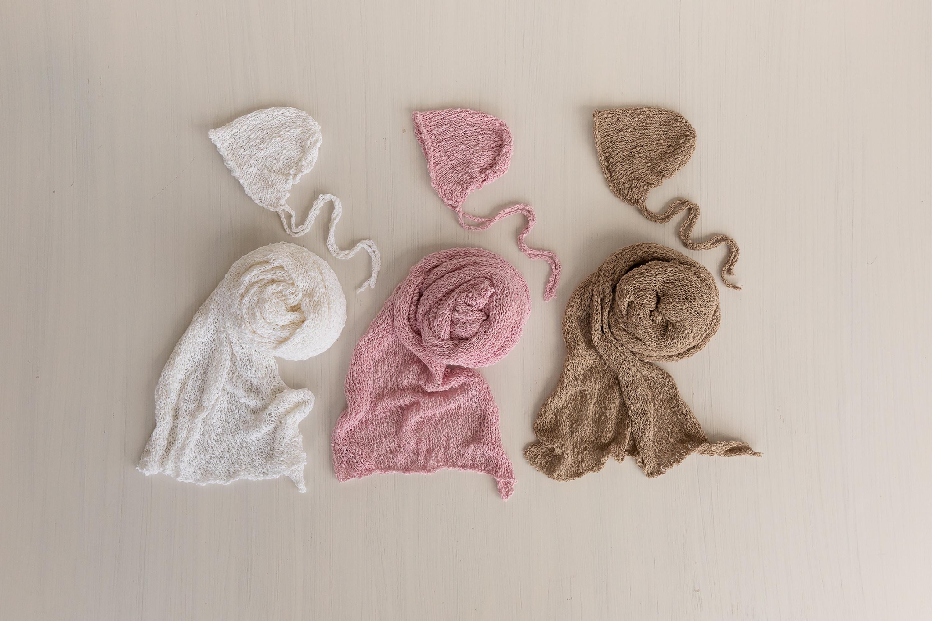 Newborn Bonnet and Wrap, Newborn Wraps for Photography Props, Newborn Boucle Blanket, Newborn Photo Outfit, Newborn Props for Photography