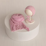 Newborn Bonnet and Wrap, Newborn Wraps for Photography Props, Newborn Boucle Blanket, Newborn Photo Outfit, Newborn Props for Photography