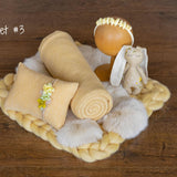 Warm Yellow Newborn Photography Props, Newborn Merino Wool Blanket, Newborn Knitted Wrap and Bonnet, Newborn Posing Pillow, Newborn Fur Prop