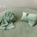 Green Newborn Props for photography, Newborn Knitted Wrap, Newborn Posing Fabric Backdrop, Newborn Fabric Wrap and Beanbag Backdrop Props