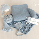 Blue Newborn Props for photography, Newborn Knit Blanket, Newborn Knitted Wrap, Newborn Posing Fabric Backdrop, Newborn Boy Photo Props Set
