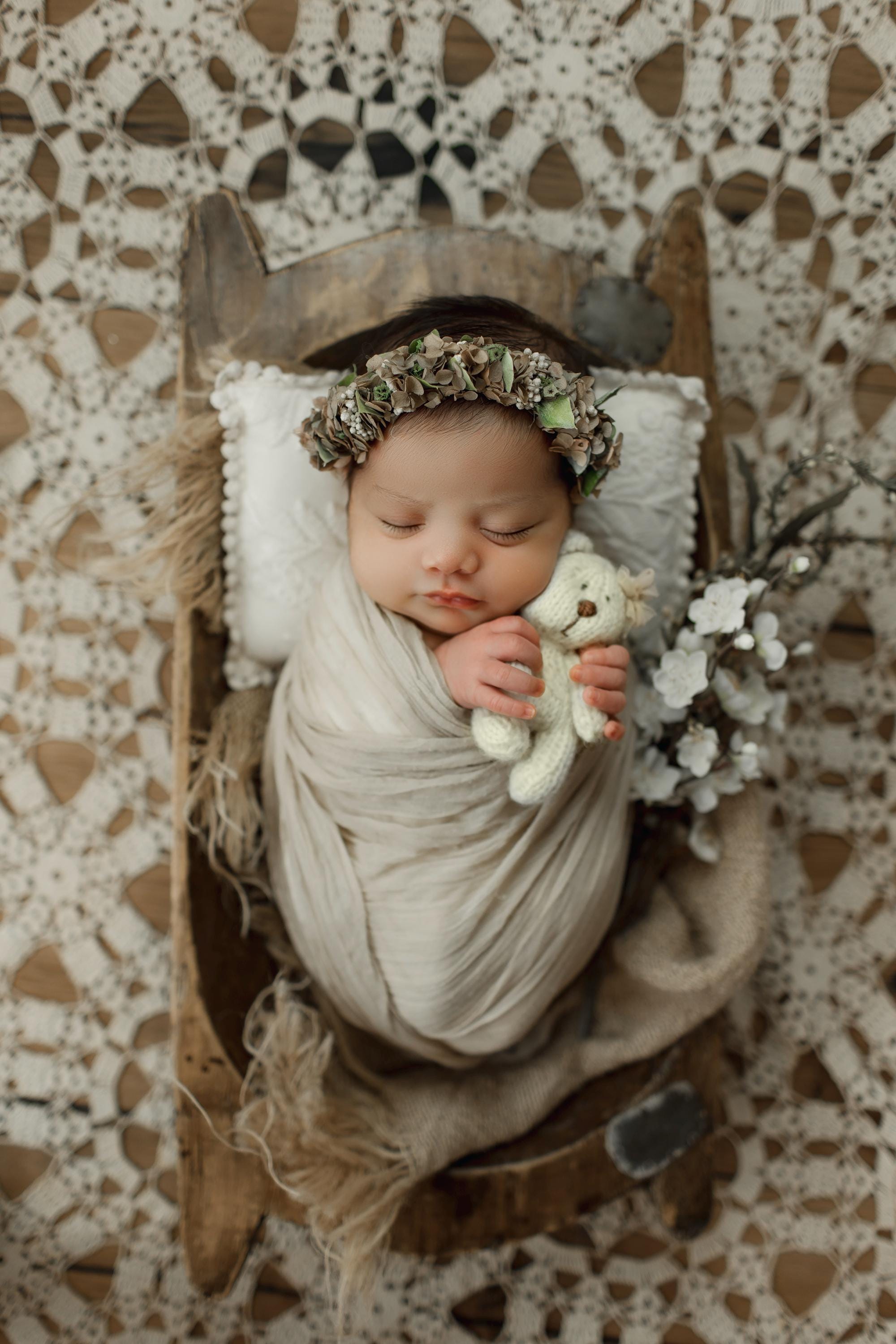 Newborn Knitted Teddy Bear Photography Props, Newborn Bunny Photo Toy, Baby Crochet Bear Toy, Newborn Photography Prop, Babyshower gift toy