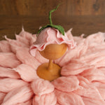 Baby Flower Felt Hat, Flower Newborn Merino Wool Felted Rug Set with Felted Hat for Girl, Newborn Photography props,Newborn Felted Props Set