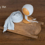 Newborn Knitted Wrap & Bonnet Prop Set, Newborn Knitted Outfit, Newborn Photography Props, Knit Newborn Bonnet, Baby Props for Photography,