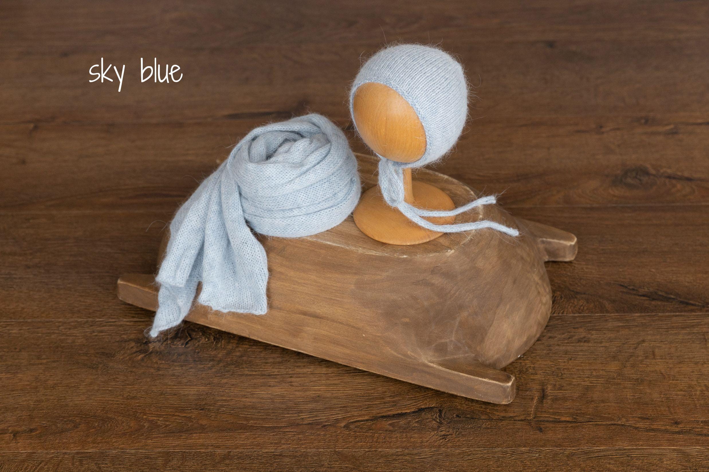 Newborn Knitted Wrap & Bonnet Prop Set, Newborn Knitted Outfit, Newborn Photography Props, Knit Newborn Bonnet, Baby Props for Photography,