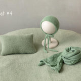 Green Newborn Props for photography, Newborn Knitted Wrap, Newborn Posing Fabric Backdrop, Newborn Fabric Wrap and Beanbag Backdrop Props