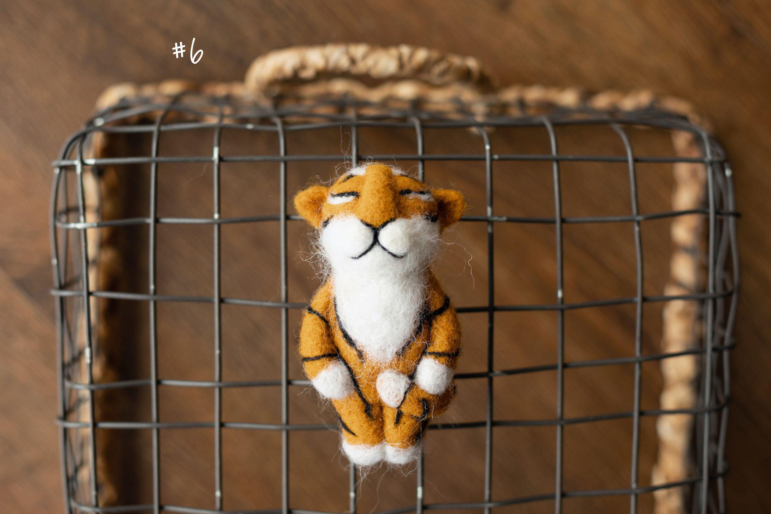 Tiger Newborn Felted Animal Toy for Photography, Newborn Felted Tiger Toy, Newborn Tiger Toy, Newborn Stuffed Animal, Chinese New Year Tiger