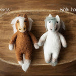 Newborn Felted Animal Toy for Photography, Newborn Felted Lion Toy, Newborn Felted Giraffe Toy,Newborn Felted Horse Toy, Newborn Felted Seal