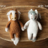 Newborn Felted Animal Toy for Photography, Newborn Felted Lion Toy, Newborn Felted Giraffe Toy,Newborn Felted Horse Toy, Newborn Felted Seal