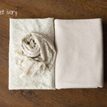 Floral lace wrap and beanbag backdrop – newborn photography prop