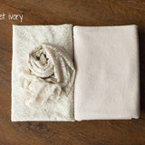 Floral lace wrap and beanbag backdrop – newborn photography prop